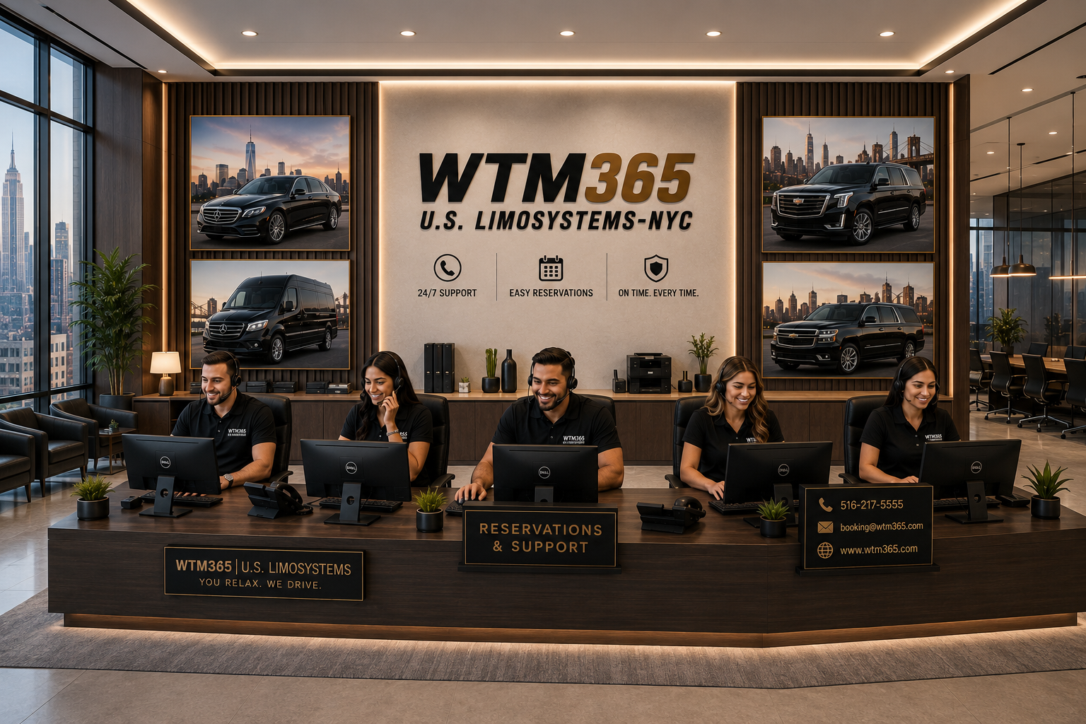 Contact WTM365 U.S. Limosystems chauffeured car and New York Van Service