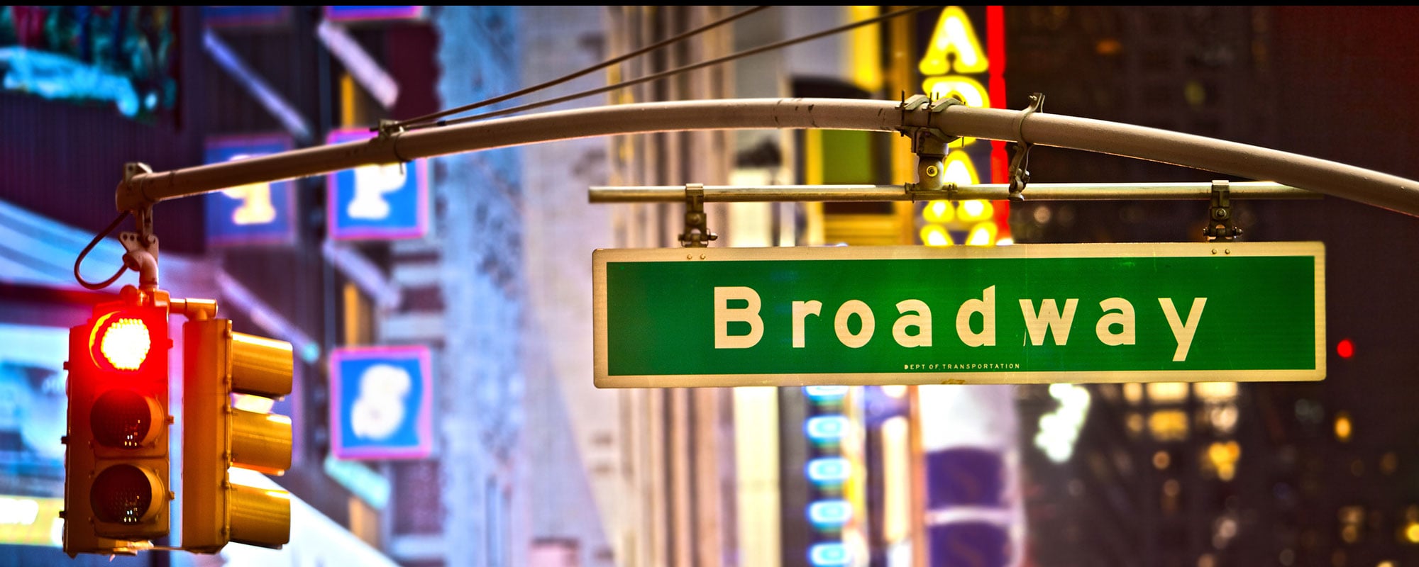 Broadway street sign in the New York City Theater District