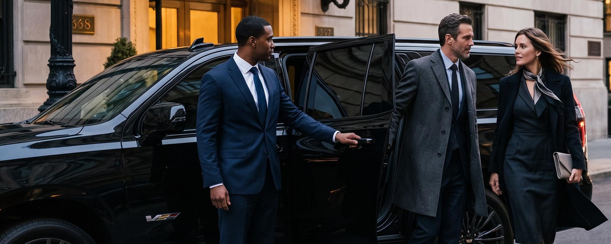 Business guests arriving for a meeting in New York City