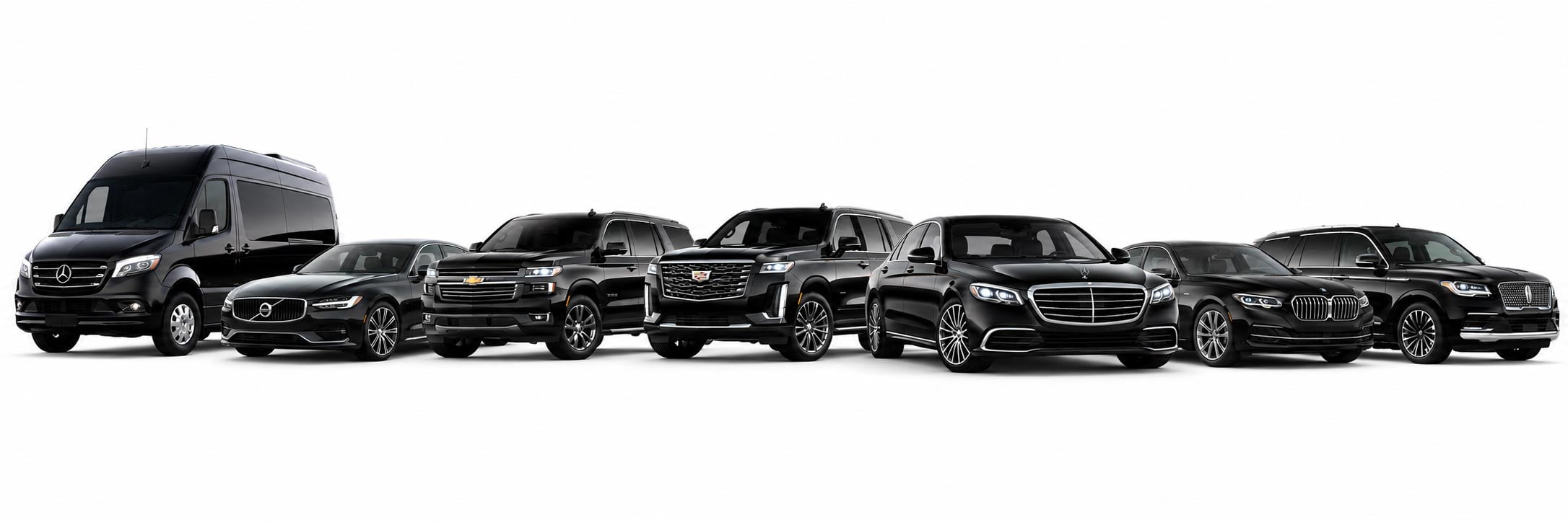 The WTM365 fleet: luxury sedans, SUVs, executive and Sprinter vans, minibuses and motor coaches