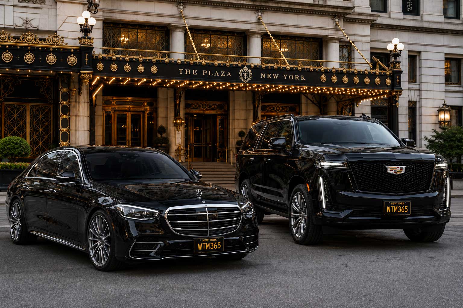 Luxury sedan and SUV on a New York City street